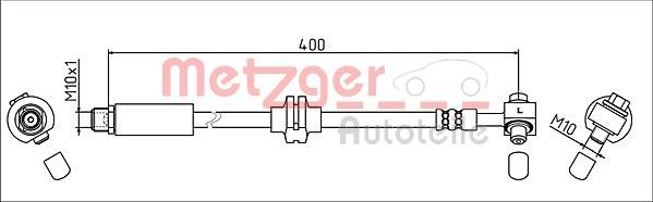 Bremsschlauch Vorne Links Metzger 4111623 FÜR Chevrolet Opel