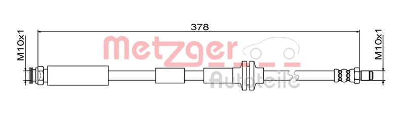 Bremsschlauch Vorne Links Rechts Metzger 4111800 Passend FüR Fiat Lancia