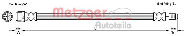 Bremsschlauch Hinten Links Rechts Metzger 4110276 FüR Mercedes