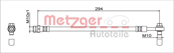 Bremsschlauch Hinten Links Rechts Metzger 4111538 FÜR Audi