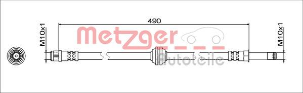 Bremsschlauch Vorne Links Rechts Metzger 4111781 FÜR Mercedes