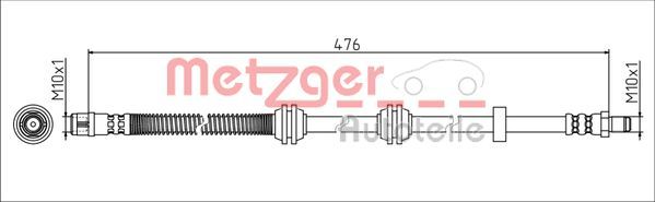 Bremsschlauch Hinten Links Rechts Metzger 4111788 FüR Mercedes
